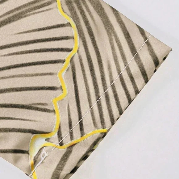 White Maxi Shirt Dress with Brown Floral Print - Picture 5 of 8